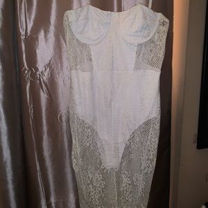 Sheer midi dress. Body suit under to cover areas